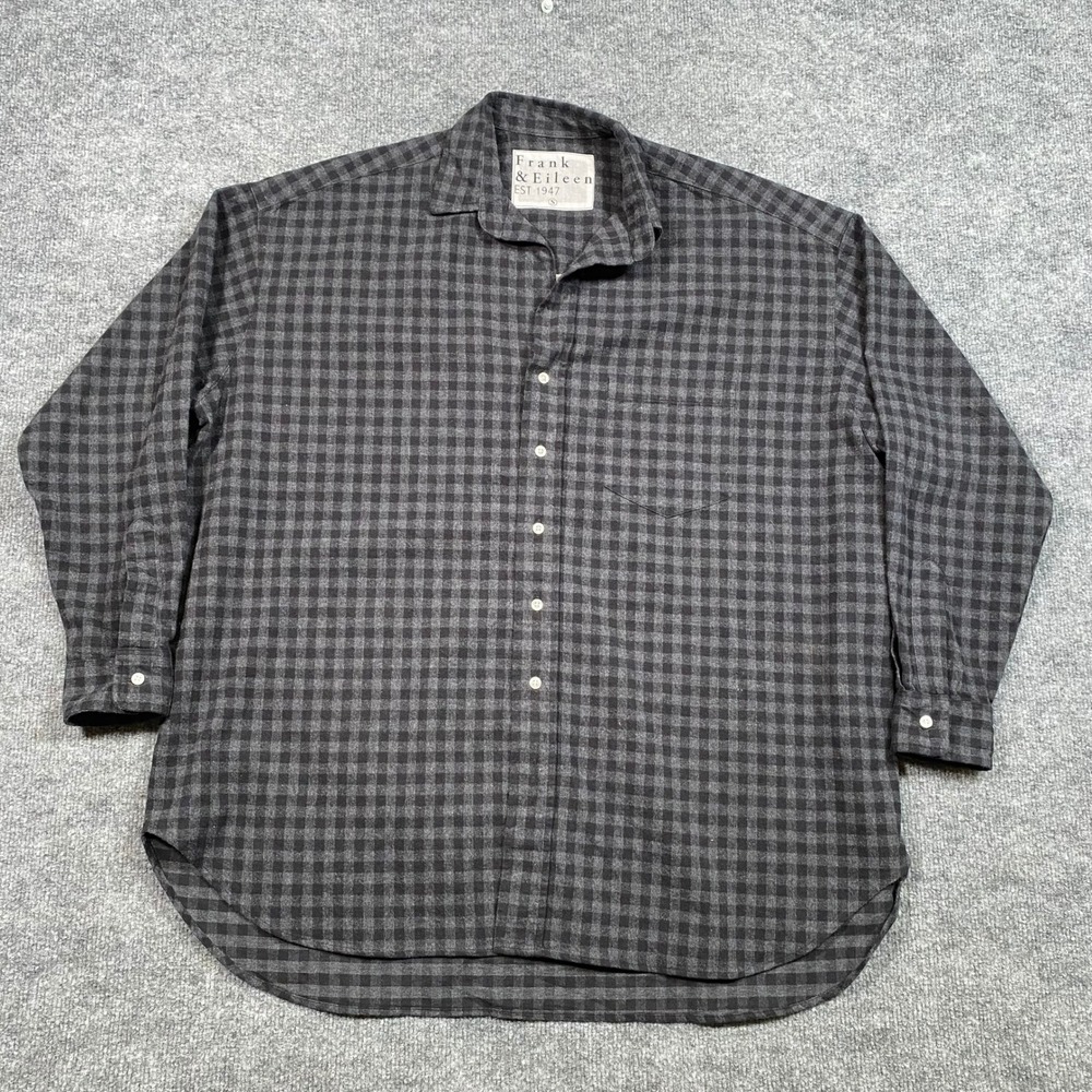 Frank & Eileen Shirley Grey‎ Black Gingham Flannel Button Down Shirt Small S